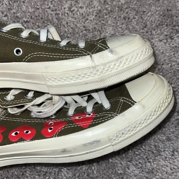 Comme Des Garçons Play x Converse Chuck 70 "Multi Hearts" sneakers Size 9 VGUC - Picture 6 of 6
